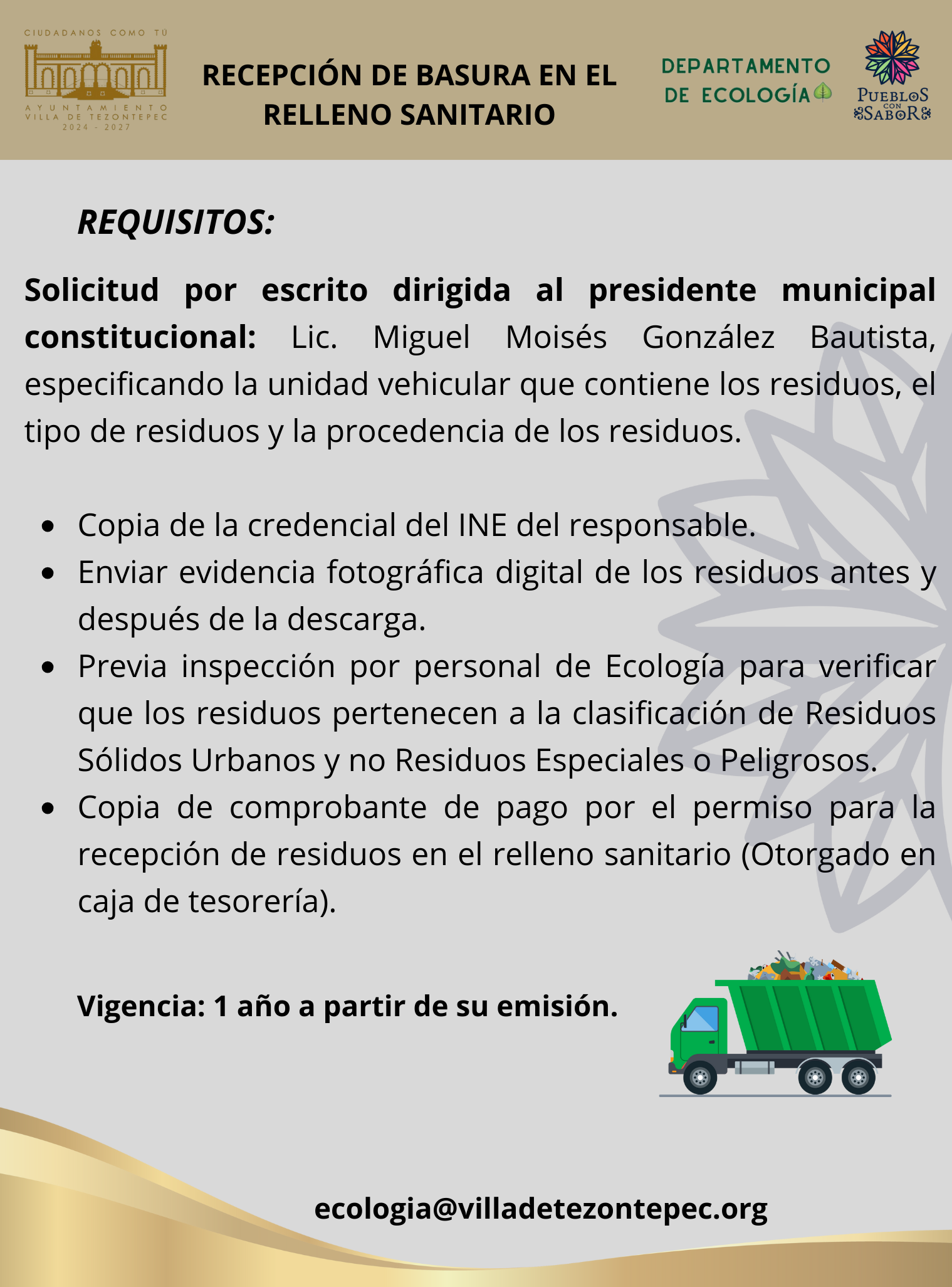 Vista previa: Recepción de basura en el relleno sanitario